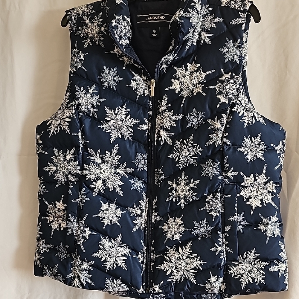 Lands' End Blue and White Jacket - Picture 1 of 4